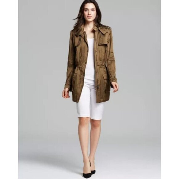 Vince Olive Green Luxe Anorak Festival Jacket sz L - Picture 1 of 15